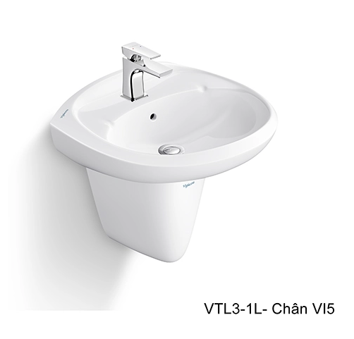 Chậu rửa + chân lửng Viglacera VTL3+VI5